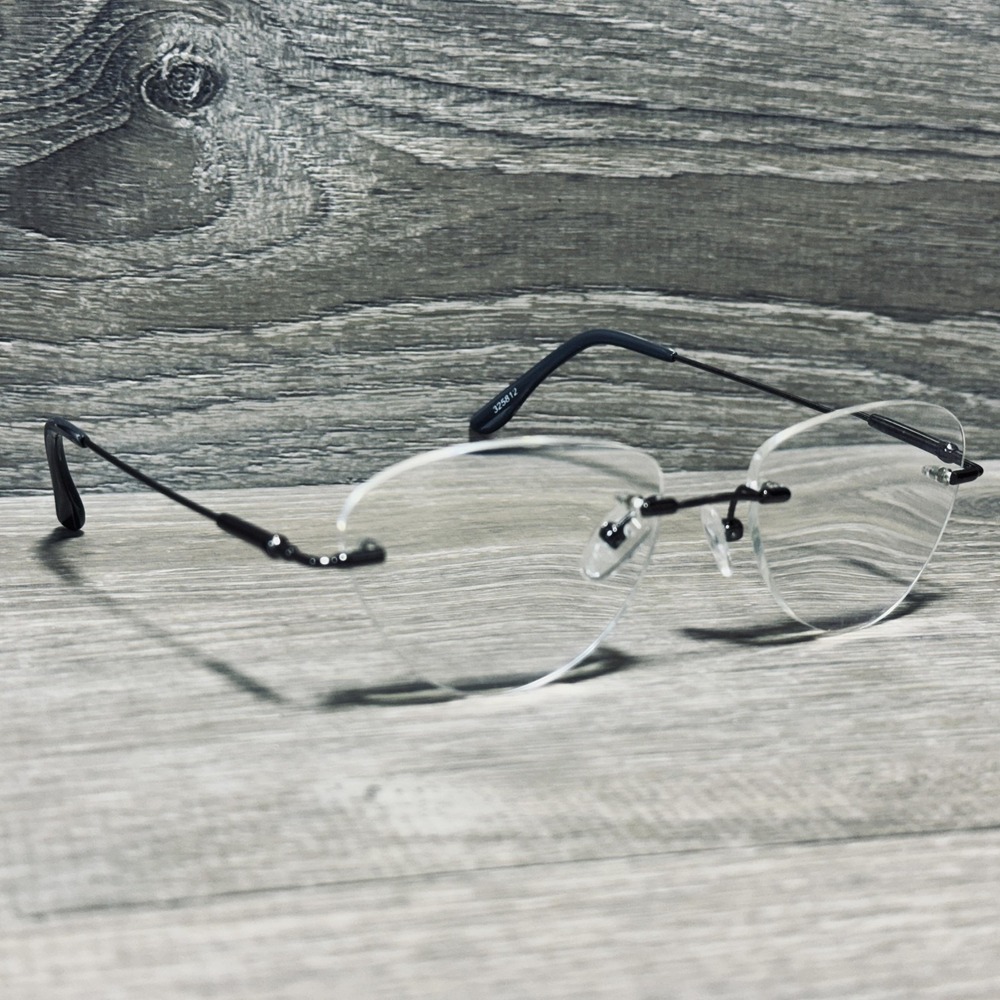 Zenni 3258 12 Eyeglass Frames Rimless Black Oval Unisex‎ Optical Frames Only